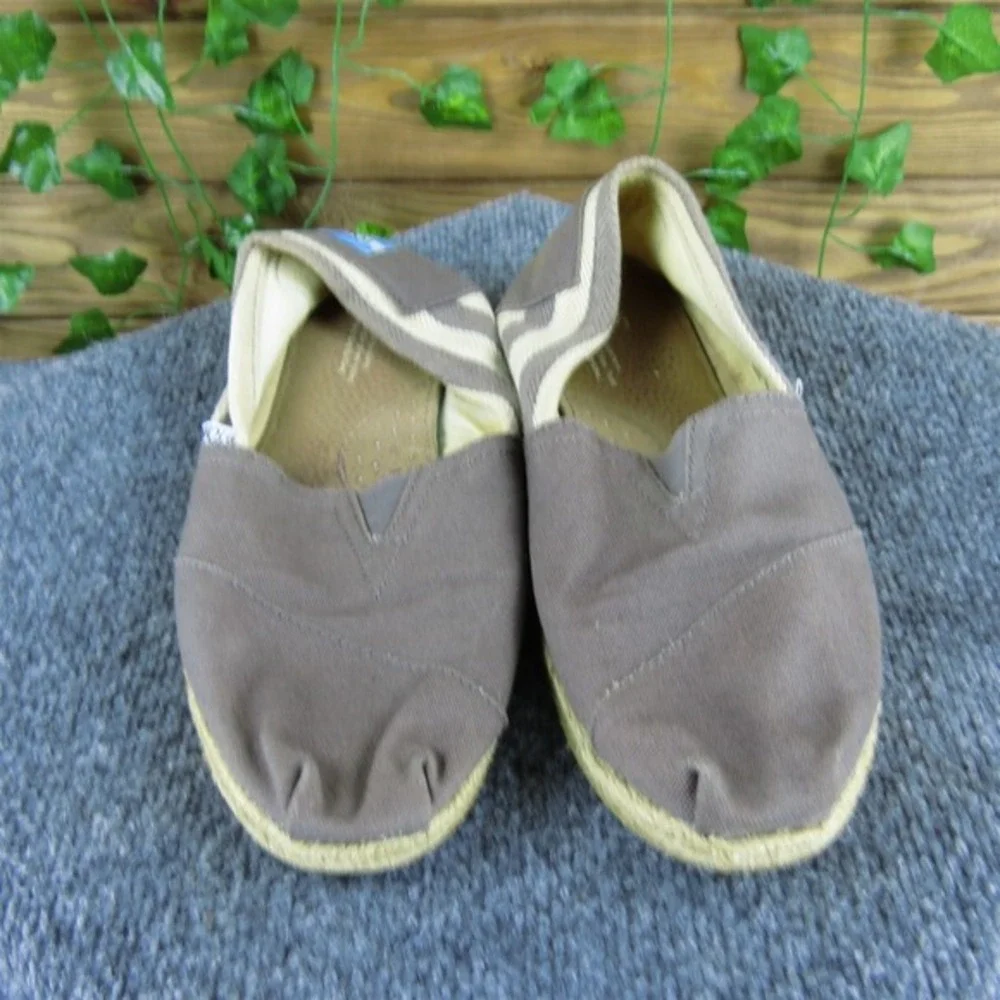 TOMS Women Striped Espadrille‎ Gray Fabric Sz 10 Medium  Used 2025